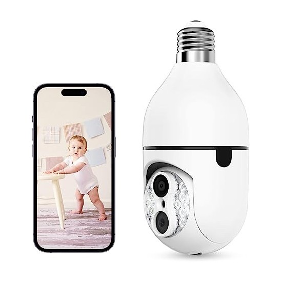 دوربین لامپی دو لنز Smart Bulb با اپلیکیشن گوشی + مکالمه ۲ طرفه